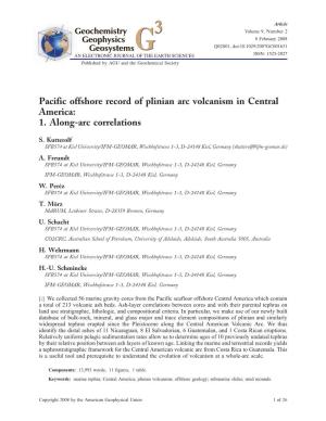 Pacific Offshore Record of Plinian Arc Volcanism in Central America: 1