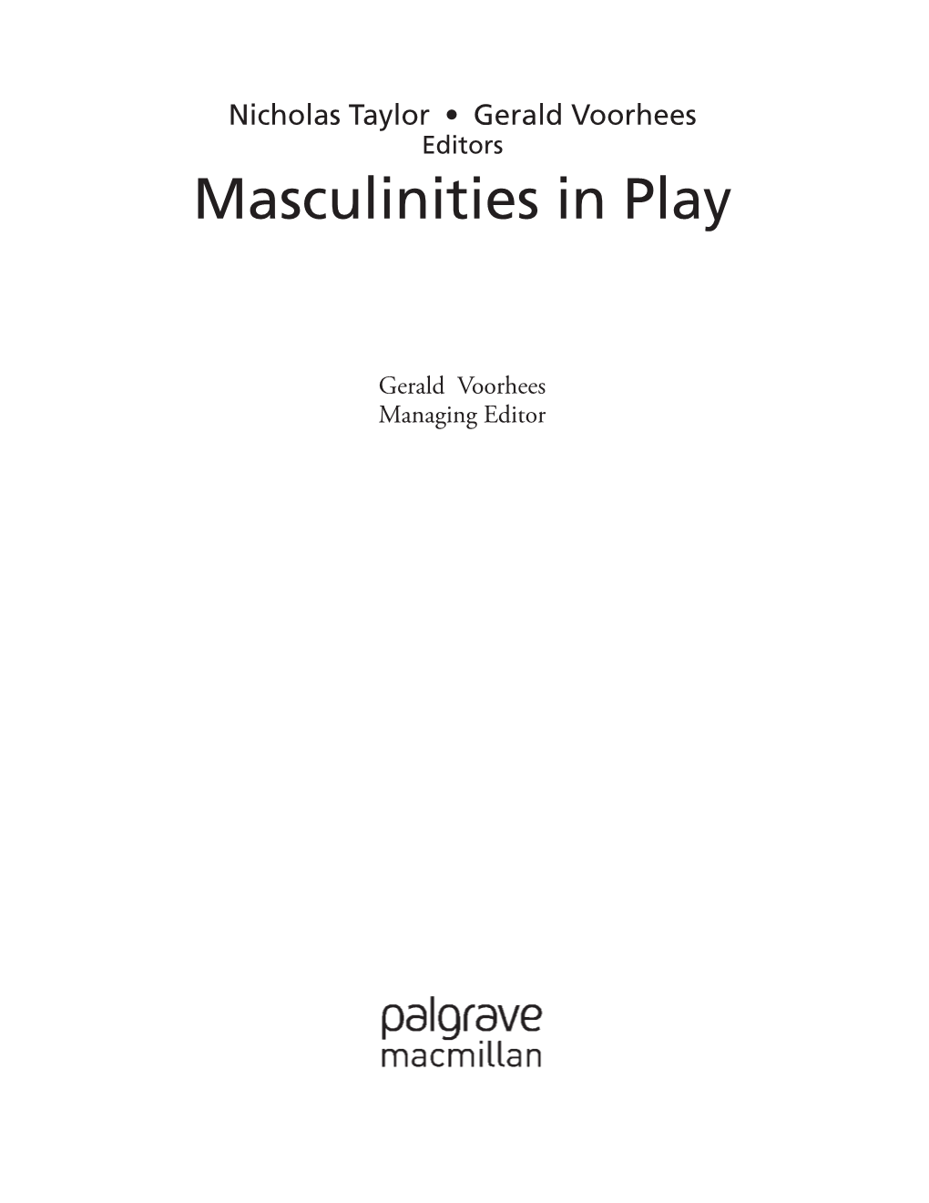 Masculinities in Play