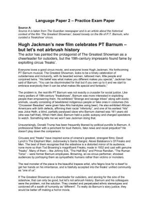 Hugh Jackman's New Film Celebrates PT Barnum – but Let's Not Airbrush