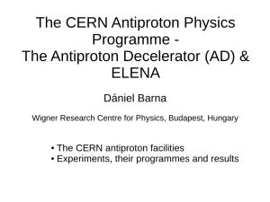 The Antiproton Decelerator (AD) & ELENA