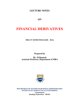 Financial Derivatives