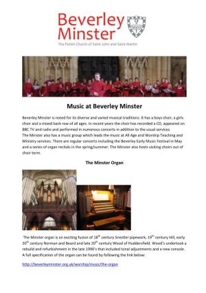 Music at Beverley Minster