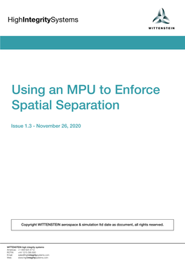 Using an MPU to Enforce Spatial Separation