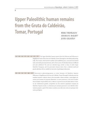 Upper Paleolithic Human Remains from the Gruta Do Caldeirão, Tomar