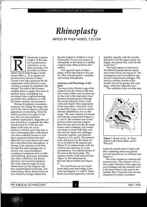 Rhinoplasty ARTICLE by PHILIP WILKES, CST/CFA