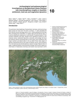 Swiss Plateau): New Interdisciplinary Insights in Neolithic Settlement, Land Use and Vegetation Dynamics 10