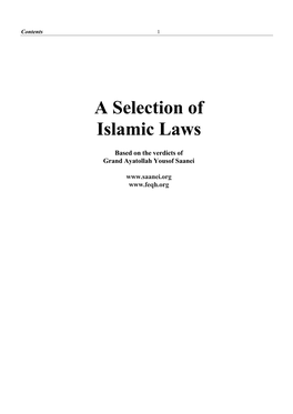 A Selection of Islamic Laws