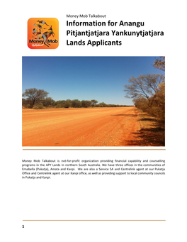Information for Anangu Pitjantjatjara Yankunytjatjara Lands Applicants