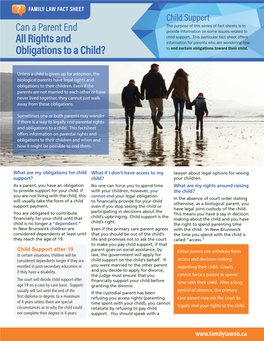 Can a Parent End All Rights and Obligations to a Child?
