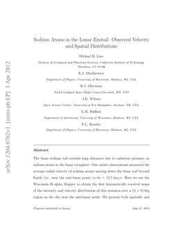 Sodium Atoms in the Lunar Exotail: Observed Velocity and Spatial Distributions