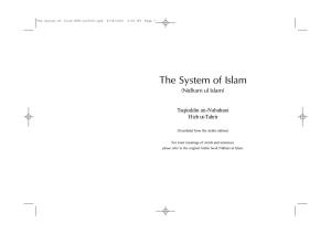 The System of Islam NEW Nov2001.Qxd 8/28/2002 3:55 PM Page 1