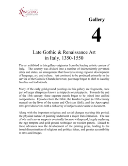 Gallery Late Gothic & Renaissance Art in Italy, 1350-1550