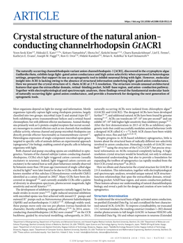 Crystal Structure of the Natural Anion-Conducting