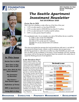 The Seattle Apartment Investment Newsletter
