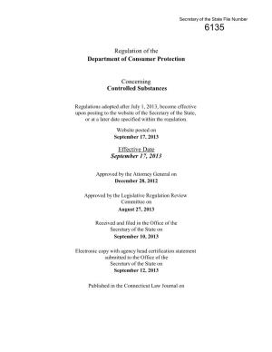 Regulation of the Department of Consumer Protection Concerning