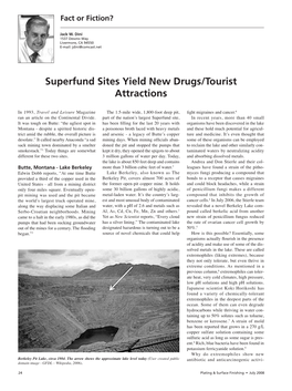 Superfund Sites Yield New Drugs/Tourist Attractions