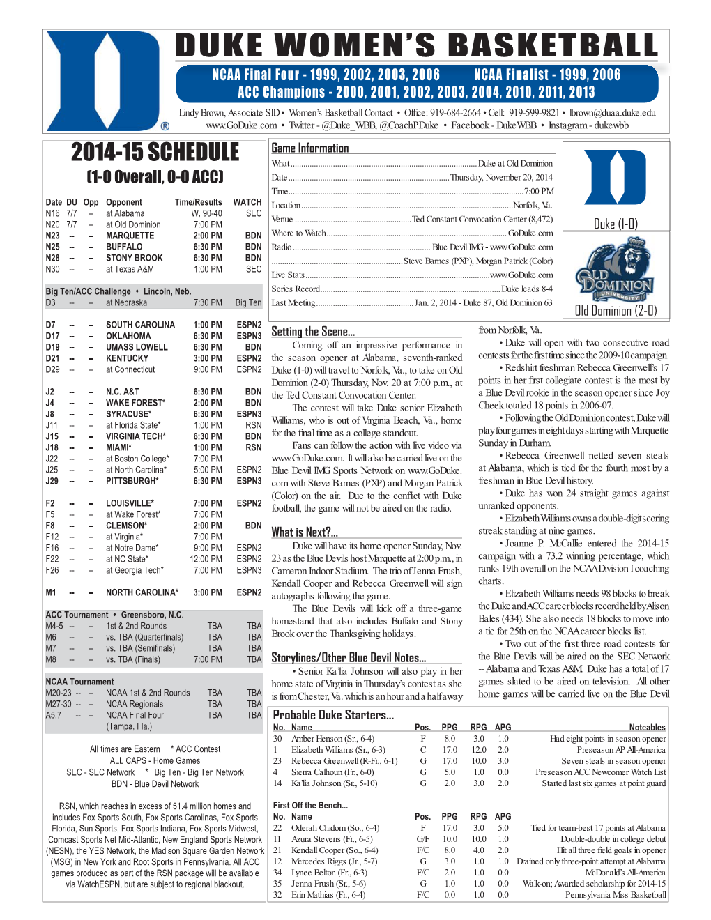 2014-15 WBB Game Notes