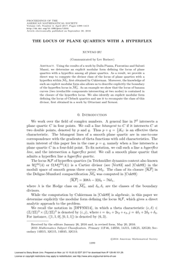 The Locus of Plane Quartics with a Hyperflex