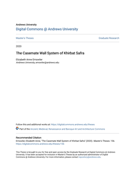 The Casemate Wall System of Khirbat Safra