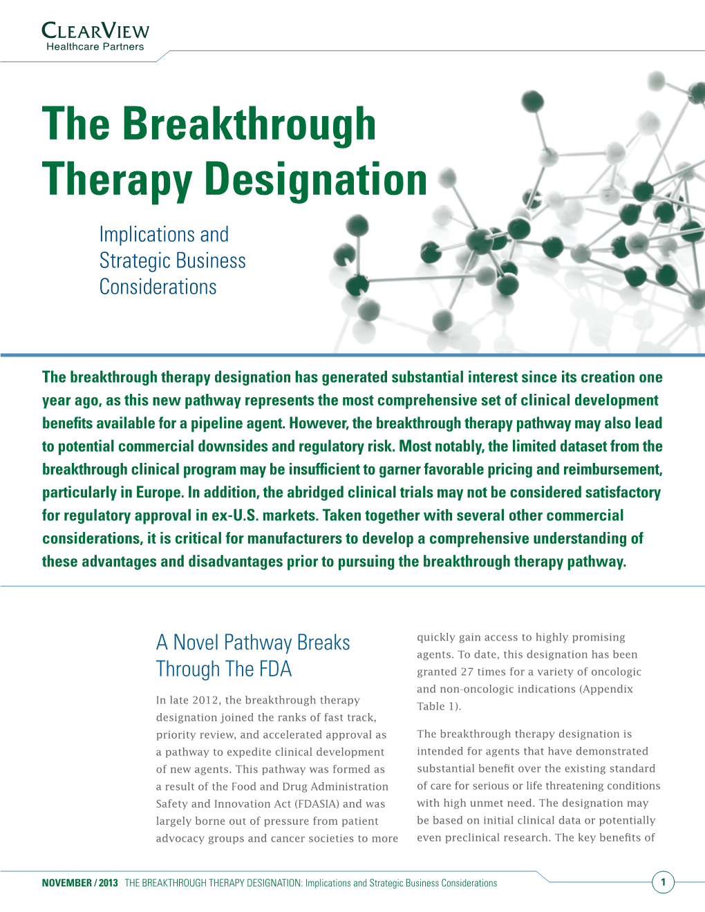 The Breakthrough Therapy Designation Implications and Strategic Business Considerations