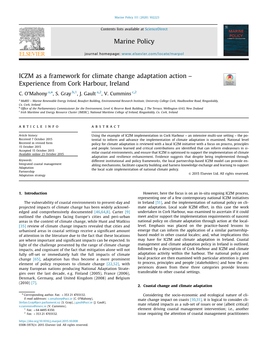 ICZM As a Framework for Climate Change Adaptation Action – Experience from Cork Harbour, Ireland