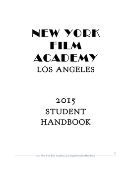 New York Film Academy 2015