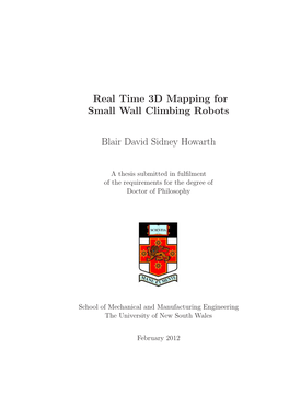 Real Time 3D Mapping for Small Wall Climbing Robots