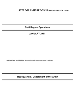 Cold Region Operations