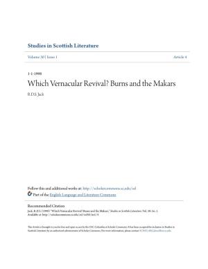 Which Vernacular Revival? Burns and the Makars R.D.S