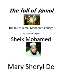 The Fall of Jamal Mohamed College Under the Premiership of Sheik Mohamed