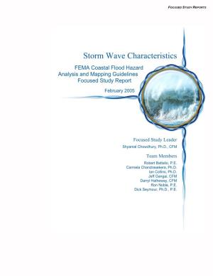 Storm Wave Characteristics