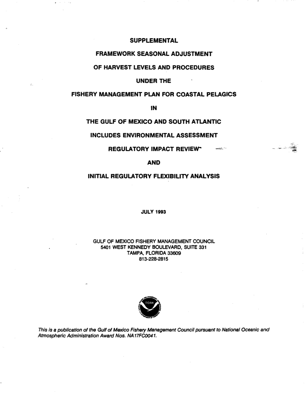 May 1993 Regulatory Amendment