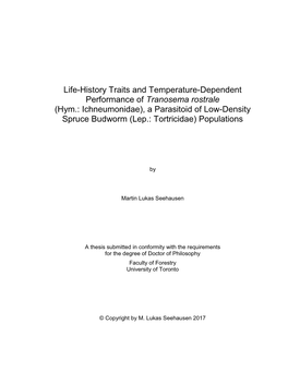 Life-History Traits and Temperature-Dependent