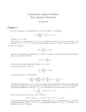 Commutative Algebra Problems from Atiyah & Mcdonald