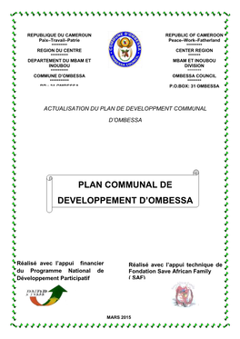 Plan Communal De Developpement D'ombessa