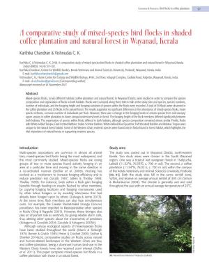 A Comparative Study of Mixed-Species Bird Flocks in Shaded Coffee Plantation and Natural Forest in Wayanad, Kerala