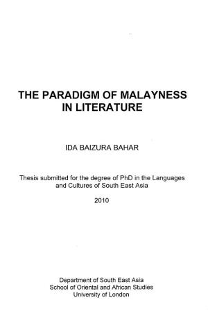 The Paradigm of Malayness in Literature