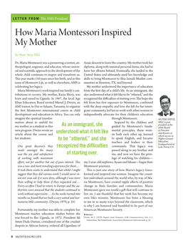 How Maria Montessori Inspired My Mother