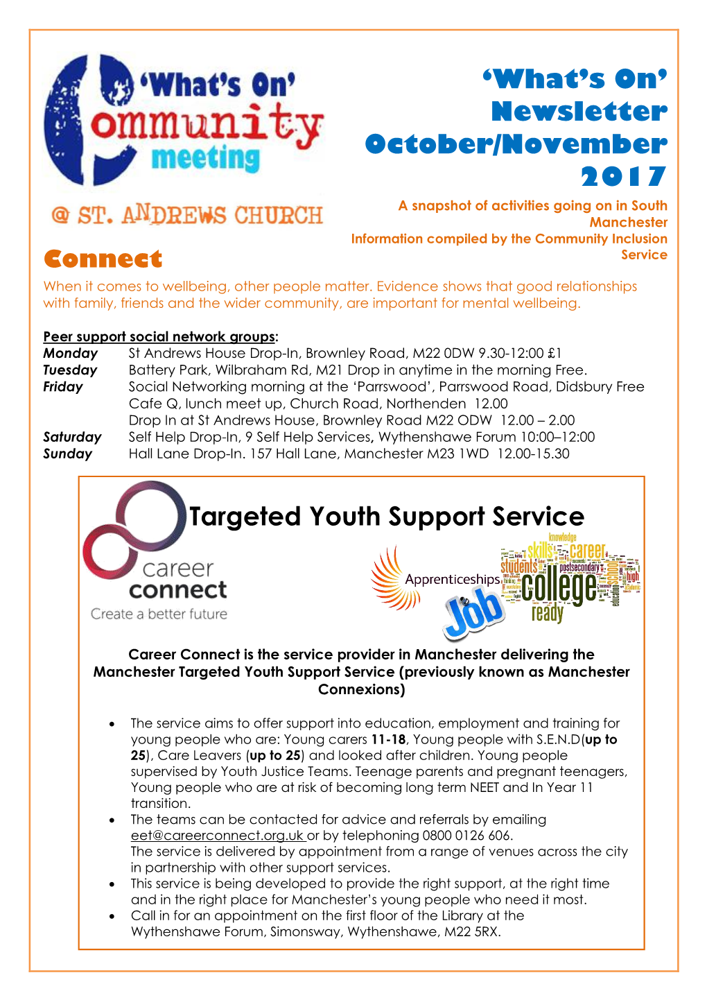 Newsletter October/November 2017 Targeted Youth Support Service