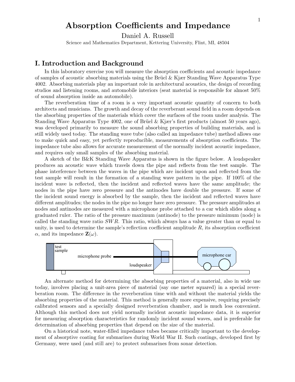 Absorption Coefficients and Impedance