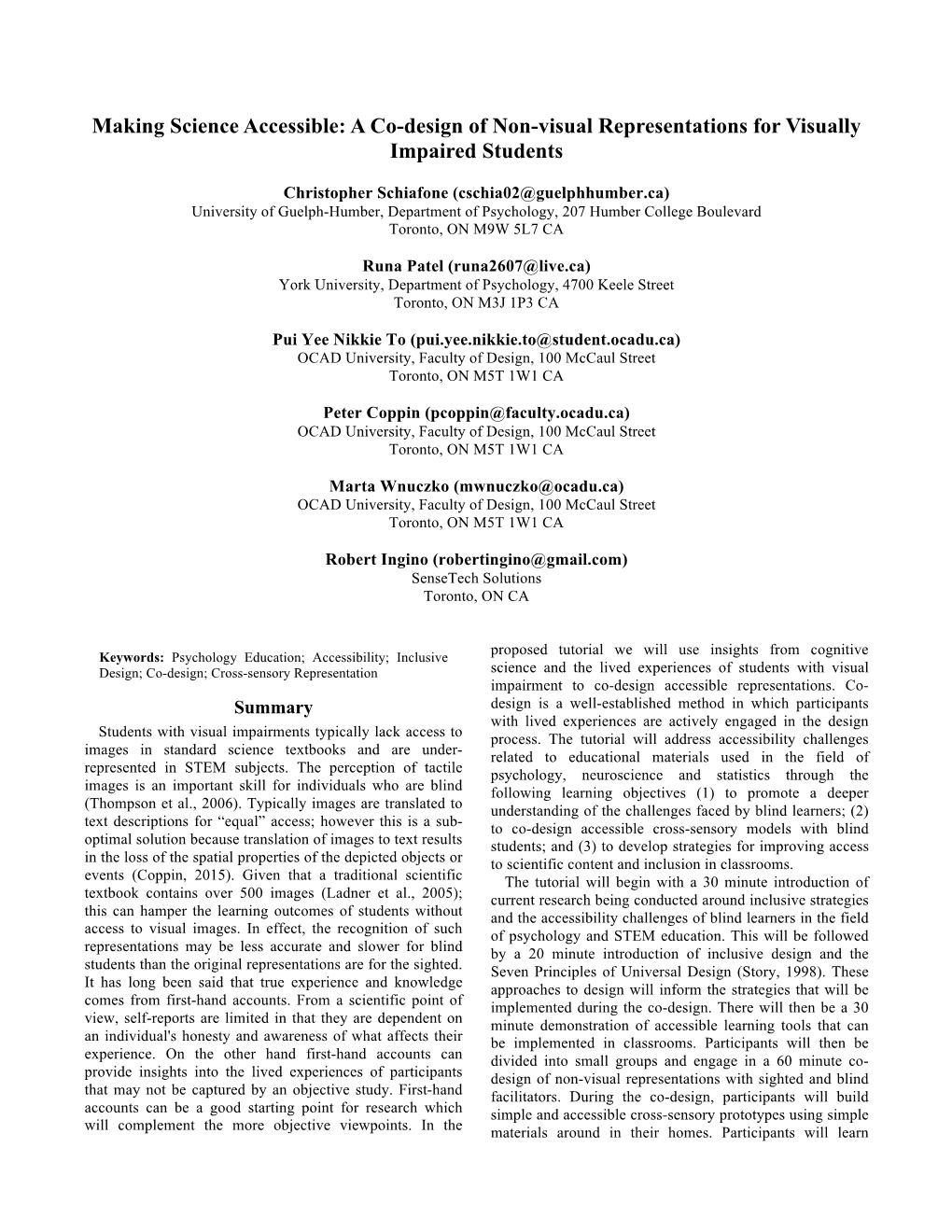 Making Science Accessible: a Co-Design of Non-Visual Representations for Visually Impaired Students