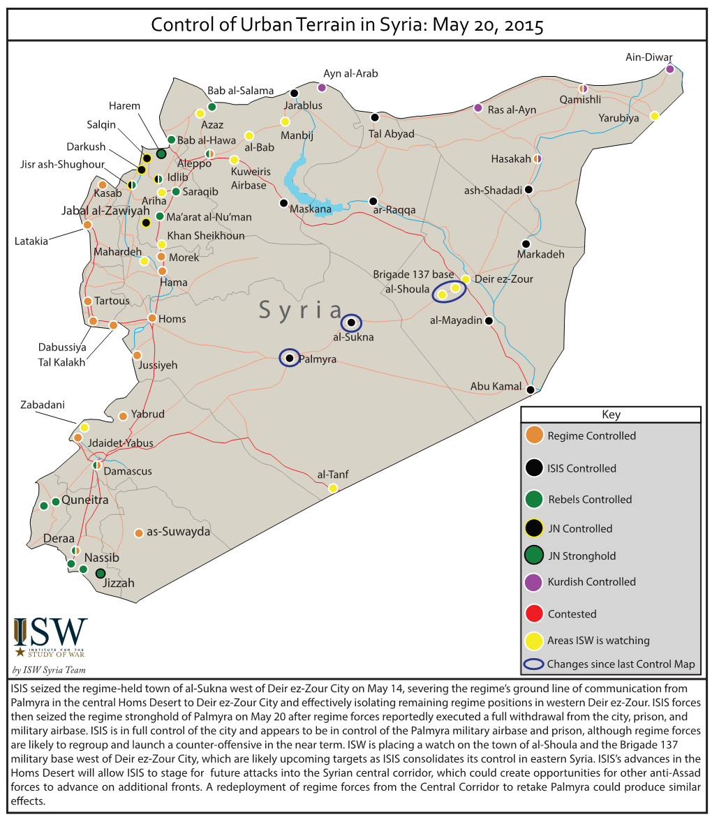 Syria DOT Control Map 20 MAY 2015