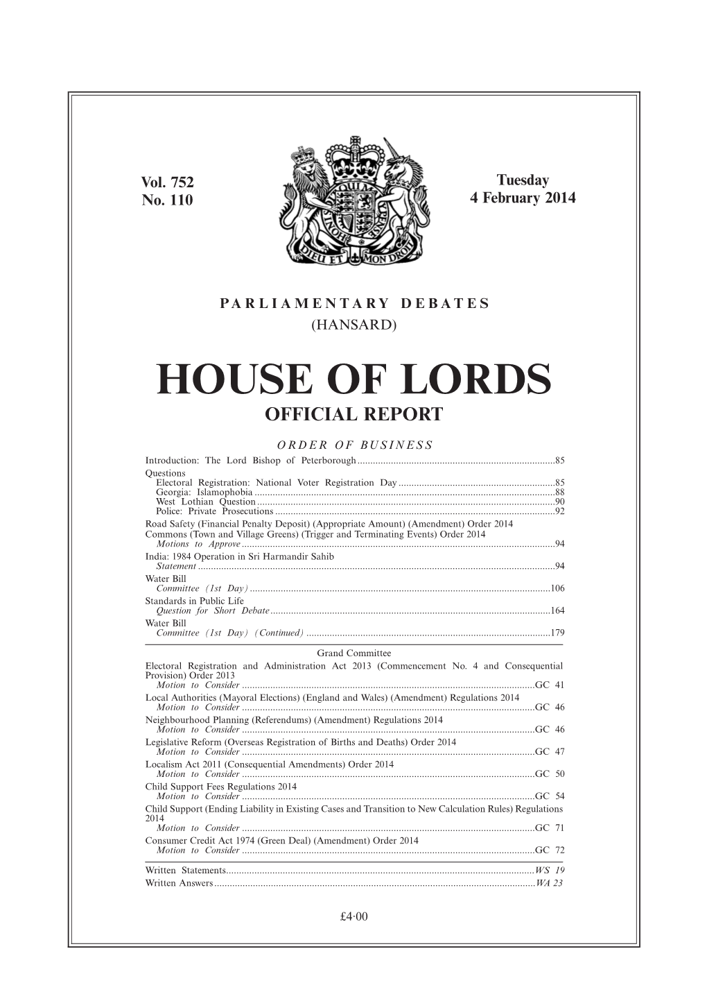 House of Lords Official Report