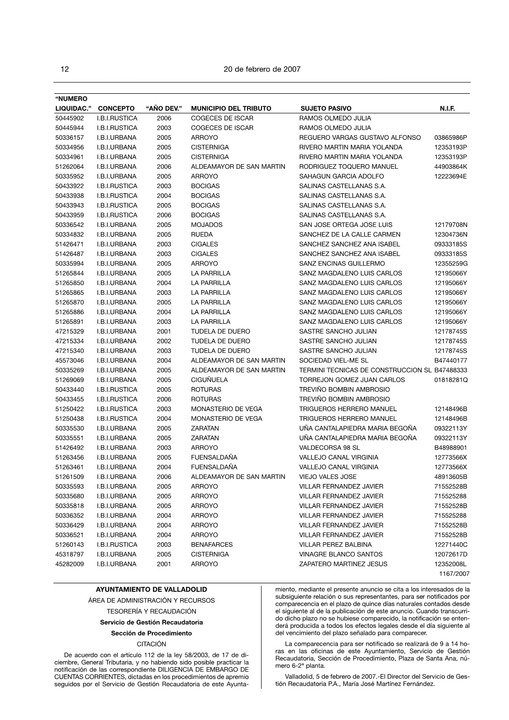 12 20 De Febrero De 2007