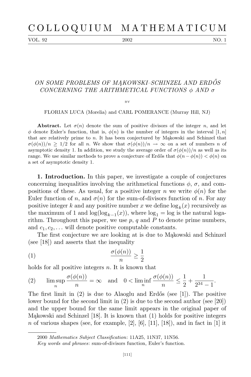 Colloquium Mathematicum