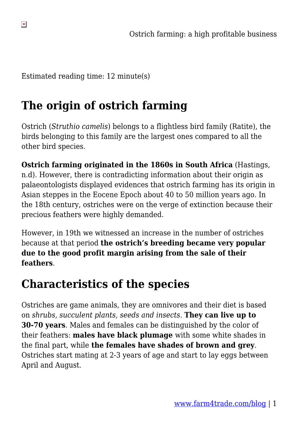 Ostrich Farming: a High Profitable Business
