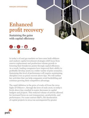 Enhanced Profit Recovery Sustaining the Gains with Capital Efficiency