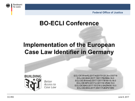 BO-ECLI Conference Implementation of the European Case Law Identifier