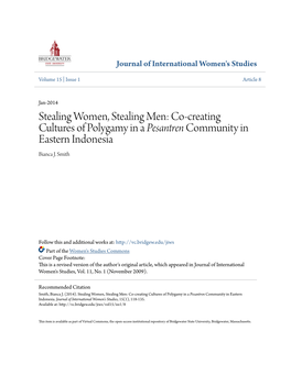 Stealing Women, Stealing Men: Co-Creating Cultures of Polygamy in a Pesantren Community in Eastern Indonesia Bianca J