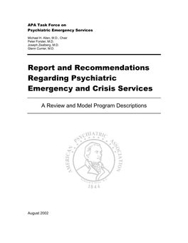 Psychiatric Emergency & Crisis Services